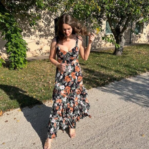 Abercrombie Ruffle Tier Maxi Dress (Black Floral) - Picture 4 of 4